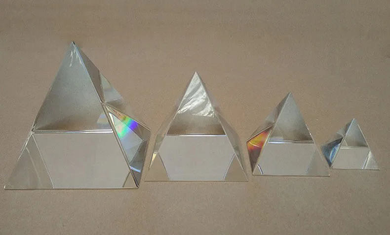 Wholesale Blank K9 Crystal Pyramid Prism Optical Glass Prisms Paperweight  For Decoration supplier