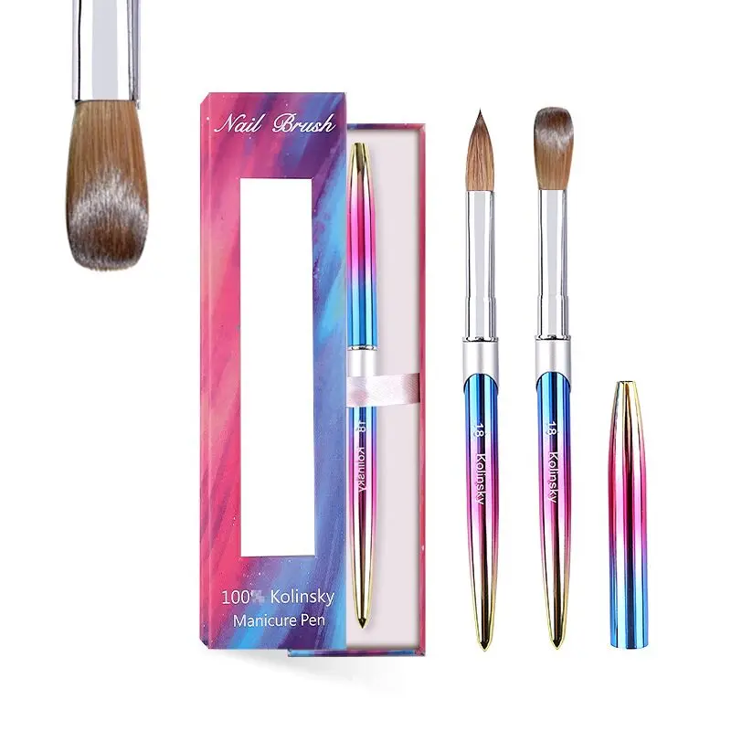 Gradients Rainbow Design Nail Brush Nail Art Painting Pen 100 Pure