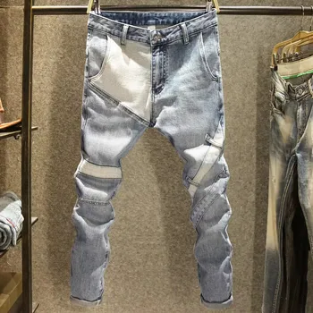 Wholesale custom Japanese style trousers street trend retro wash loose straight-leg men's jeans for men