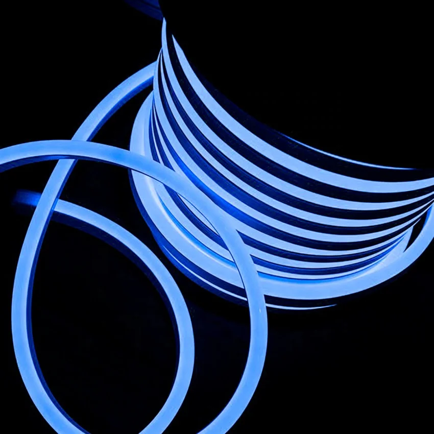 cut every 1cm of 6*12 flex 12v blue 50meter roll of neon rgb led strip light (ice blue color) with controller
