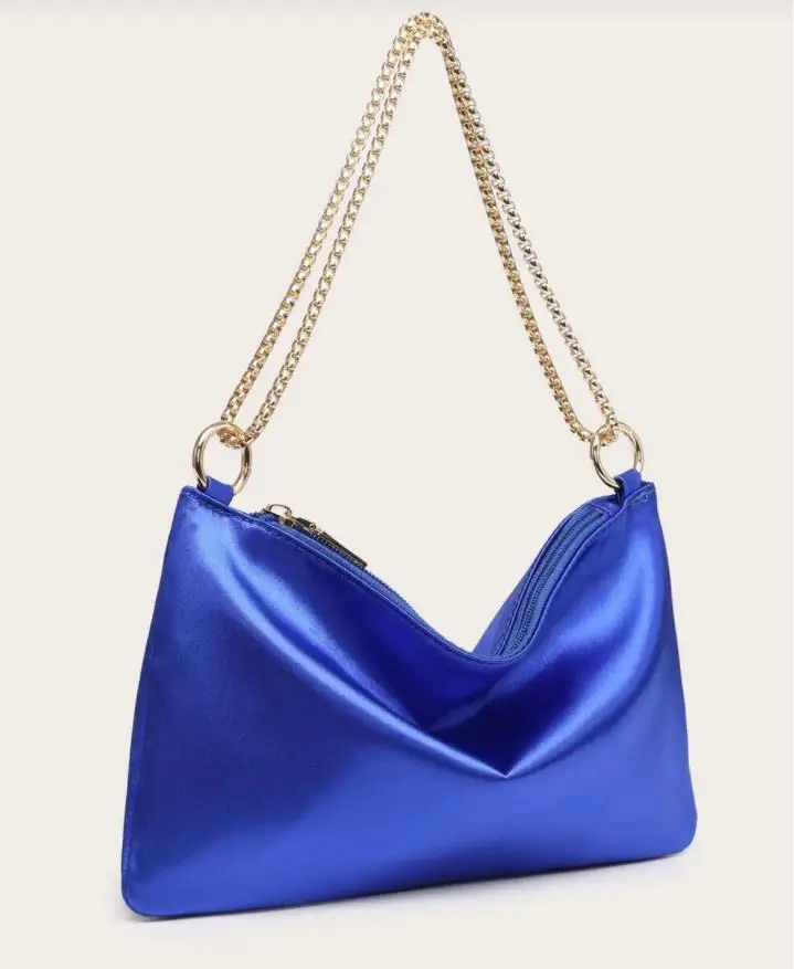 Luxury Pink Wedding Party Women Ladies Clutch Evening Handbag Satin