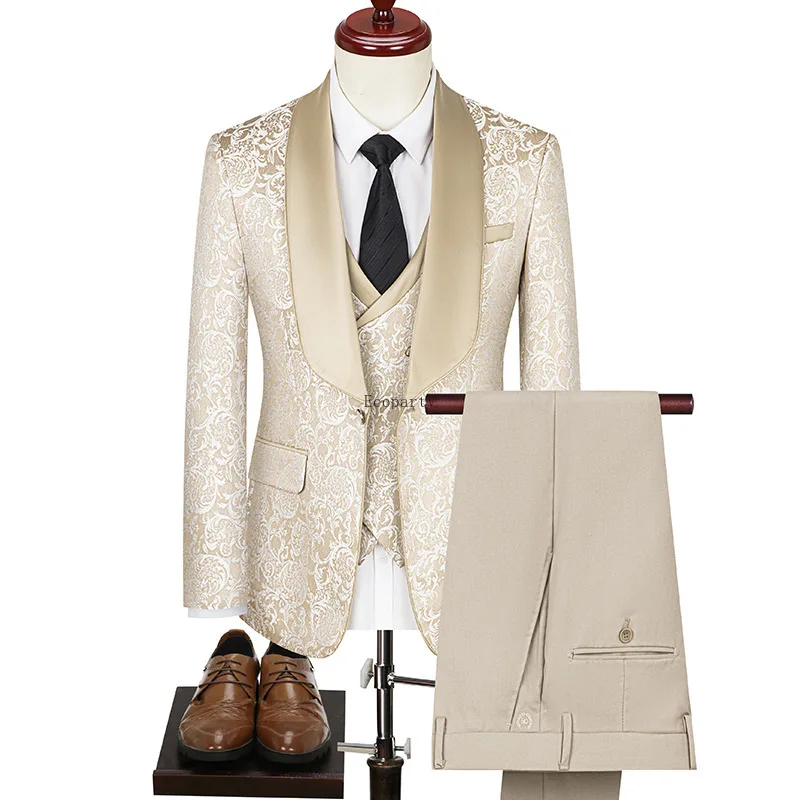 2024 High Quality African Men's Suits  3 Pieces British Handsome High-density Men's Suit aperçu 3