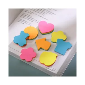 S3311 Mini Self-Adhesive Sticky Notes Cute Heart Flower Bear Arrows Memo Pad Shape School Supplies
