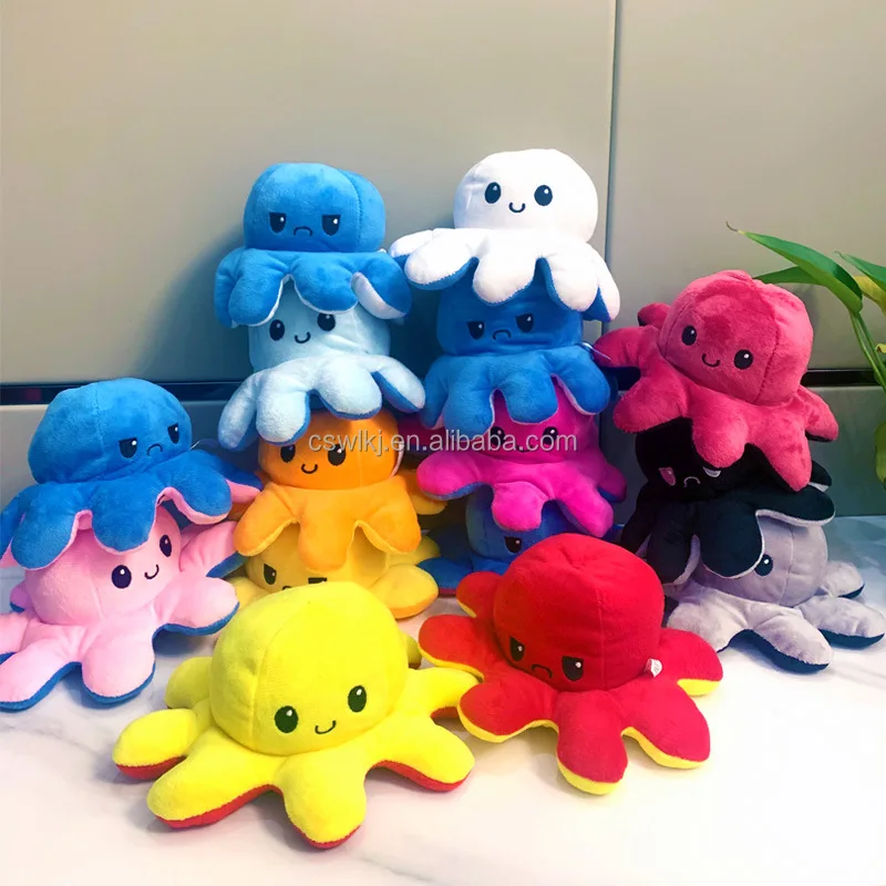 Creative 20cm Plush Animal Toy Octopus Flip Reversible Plush Octopus
