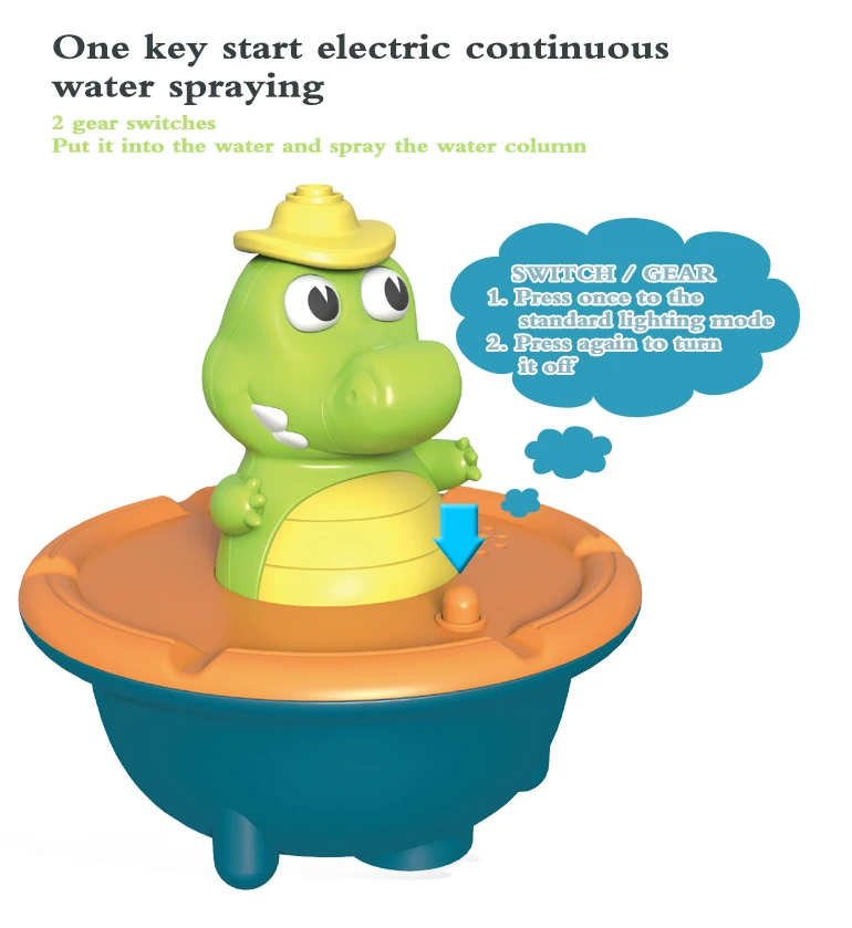 Baby Bathtub crocodile Spray Water Floating Ball Bath Water Spray Toy Shower Baby Bath Sprinkler Toy for Baby