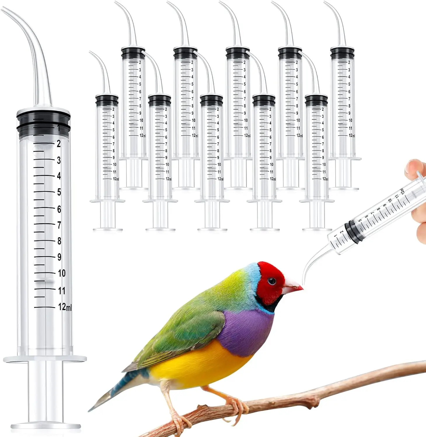 Baby Bird Feeding Syringe 12 ml Pet Liquid Feeding Syringes Kitten Feeder for Small Dogs Cats Puppy Kitten Feeding Supplies