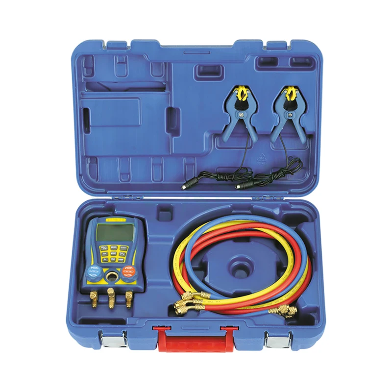 High Accuracy Measuring Instruments LCD Display Hvac Gauges Digital Manifold Pressure Gauge Set