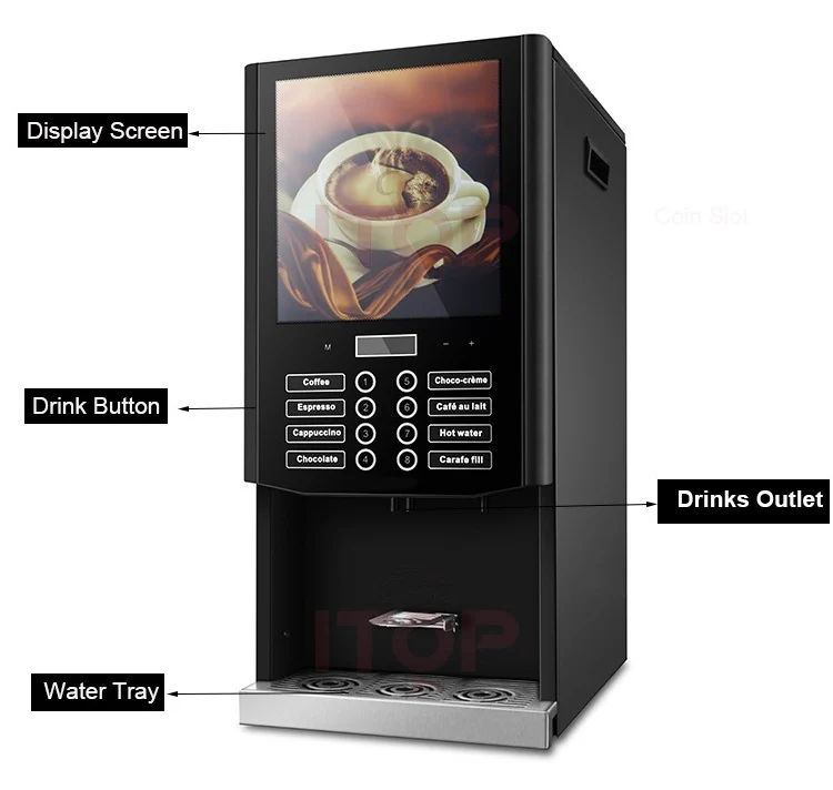 Automatic Coffee Dispenser Vending Commercial Instant Coffee Vending