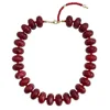 Collana con rima rosso cinabro
