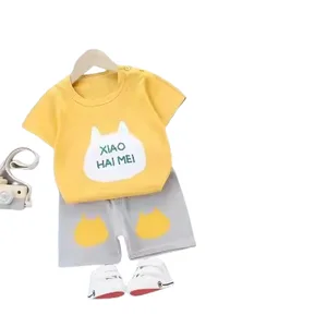 Manufacturers Direct 2020 Children Clothing New Short Sleeve Set Pure Cotton T-shirts Shorts Wholesale Kids Clothes