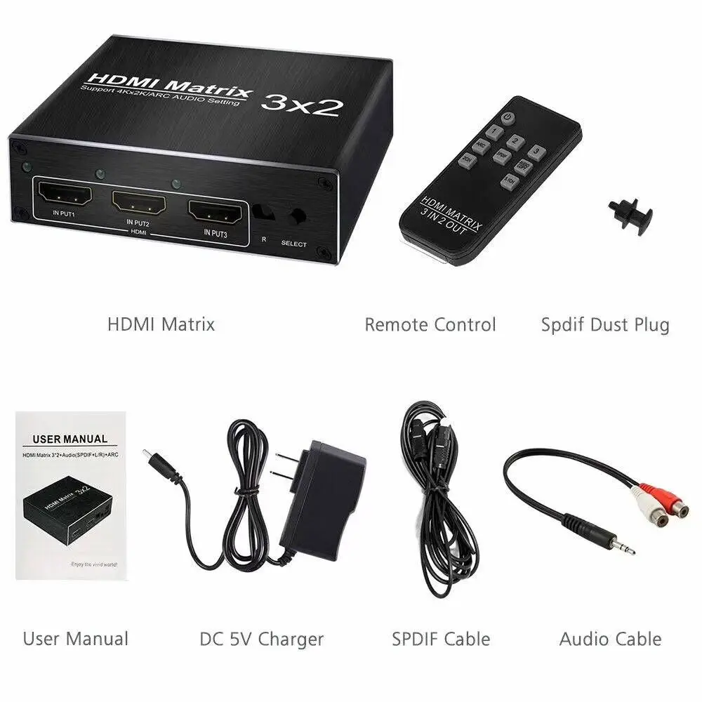 4k@60hz Hdmi Matrix Switch With Audio Extractor Dac Converter