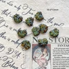 10#maple leaf - gradient coffee green with blue (one piece)