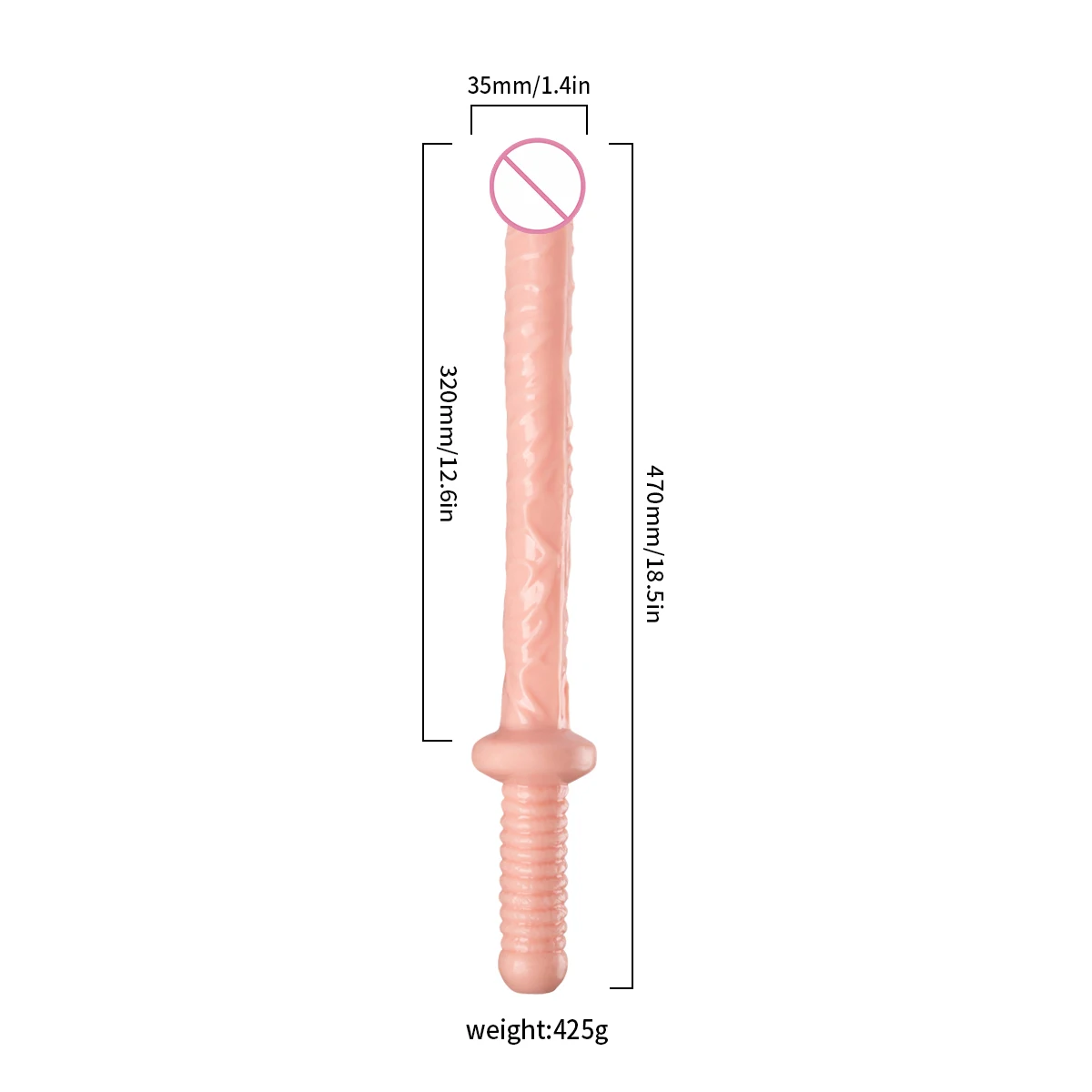 Pleasurables UK 18-Inch Black Sword Dildo Giant Realistic Veined Dong Deep Play Washable Sex Toy Vibrator