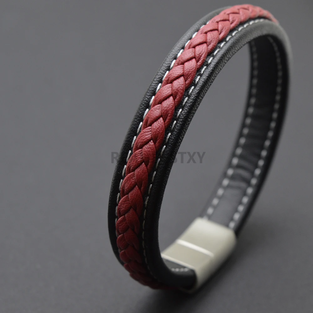 Bracciale Uomo Tripla Pelle Legacy In Acciaio Inox E Pelle PU - Personalizzabile Con Incisione, Regolabile, Colori Nero/Argento/Oro
