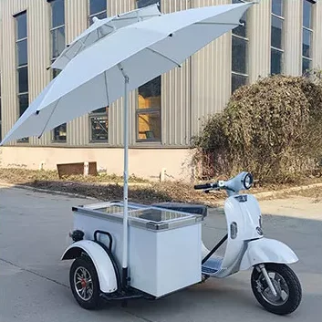 Penjualan terlaris es krim sepeda motor Sidecar gerobak bergerak Freezer  troli untuk dijual