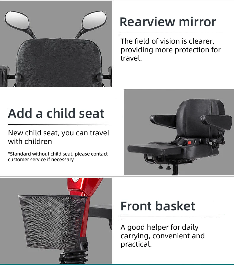 4 Wheel Electric Wheelchair For Handicapped And Elderly Person