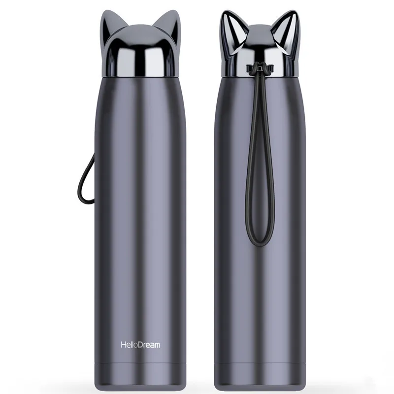 HQ 320ml/11oz Double Wall Thermos Water Bottle Stainless Steel and Vac –  The Purrfect Cat Shop