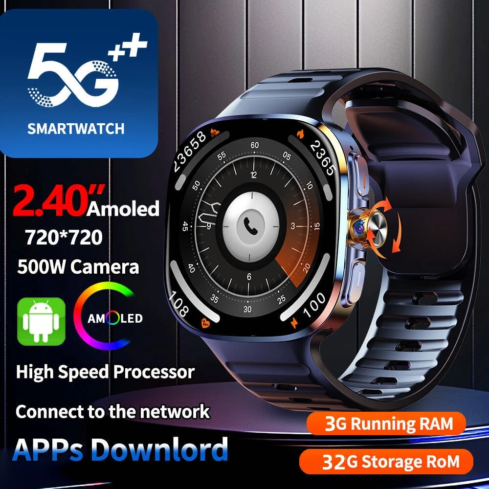 4G Smart Watch M99 Rotate Camera 2.4inch AMOLED Screen AI Voice Assistant APP Download N aperçu 6