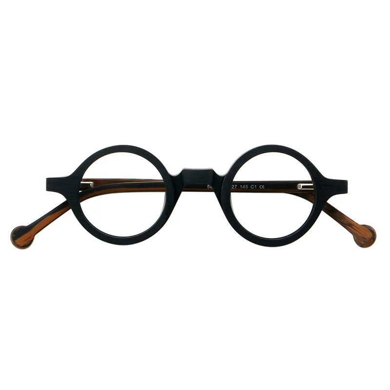 Vintage Wooden Round Acetate Eyeglasses 2026