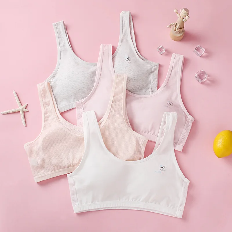 traceless girls' bra pure cotton breathable
