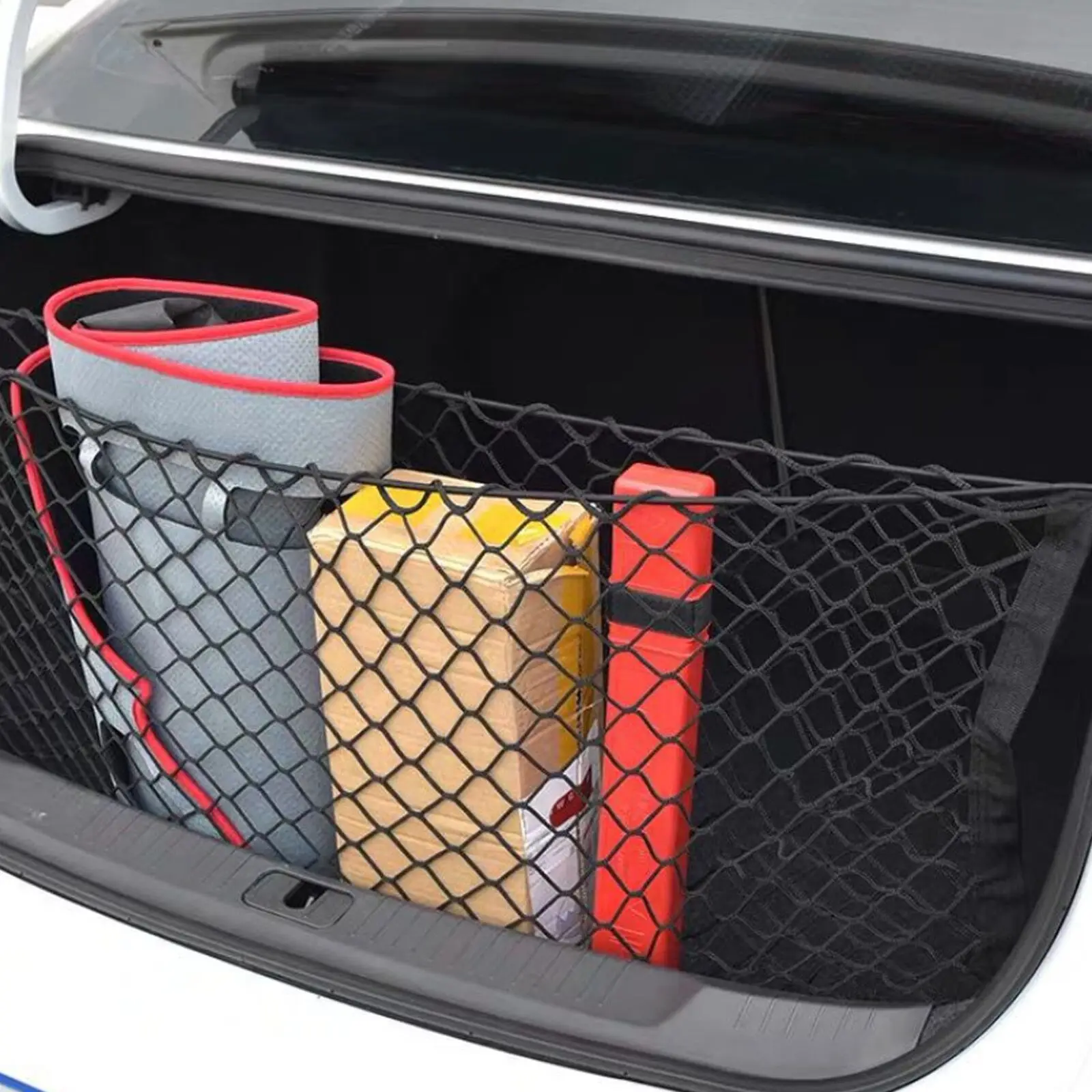 Cargo Net Trunk Bed Extender, Envelope Mesh Truck Bed Organizer Net
