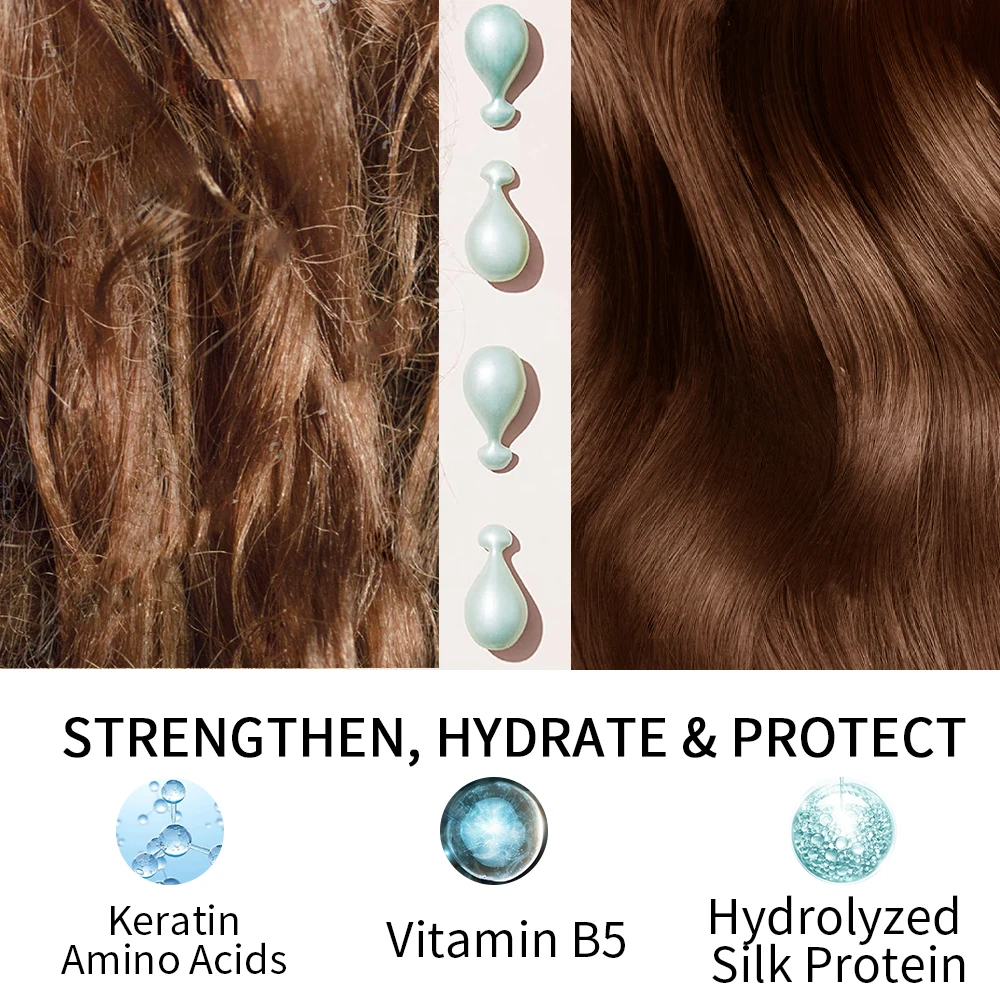 Hot Sale Keratin Hair Serum Capsules Treatment Oil Nourishes Deeply