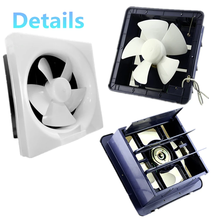 Saudi Arabia Fast Going GCC Approval Model 6 8 10 12 Inch Portable Kitchen Two Way Square Full Plastic Ventilation Exhaust Fan