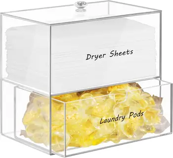 Acrylic Dryer Sheet Dispenser with Hinged Lid  acrylic dryer sheet holder
