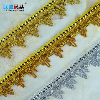 China Wholesale 2020 New York Design Trimmings Crown Gold And Silver Sequins Trim Lace For Dresses Accessories
