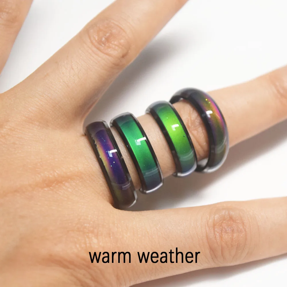 Stainless Steel Mood Ring Colors Changes As Temperature Changing Finger  Rings