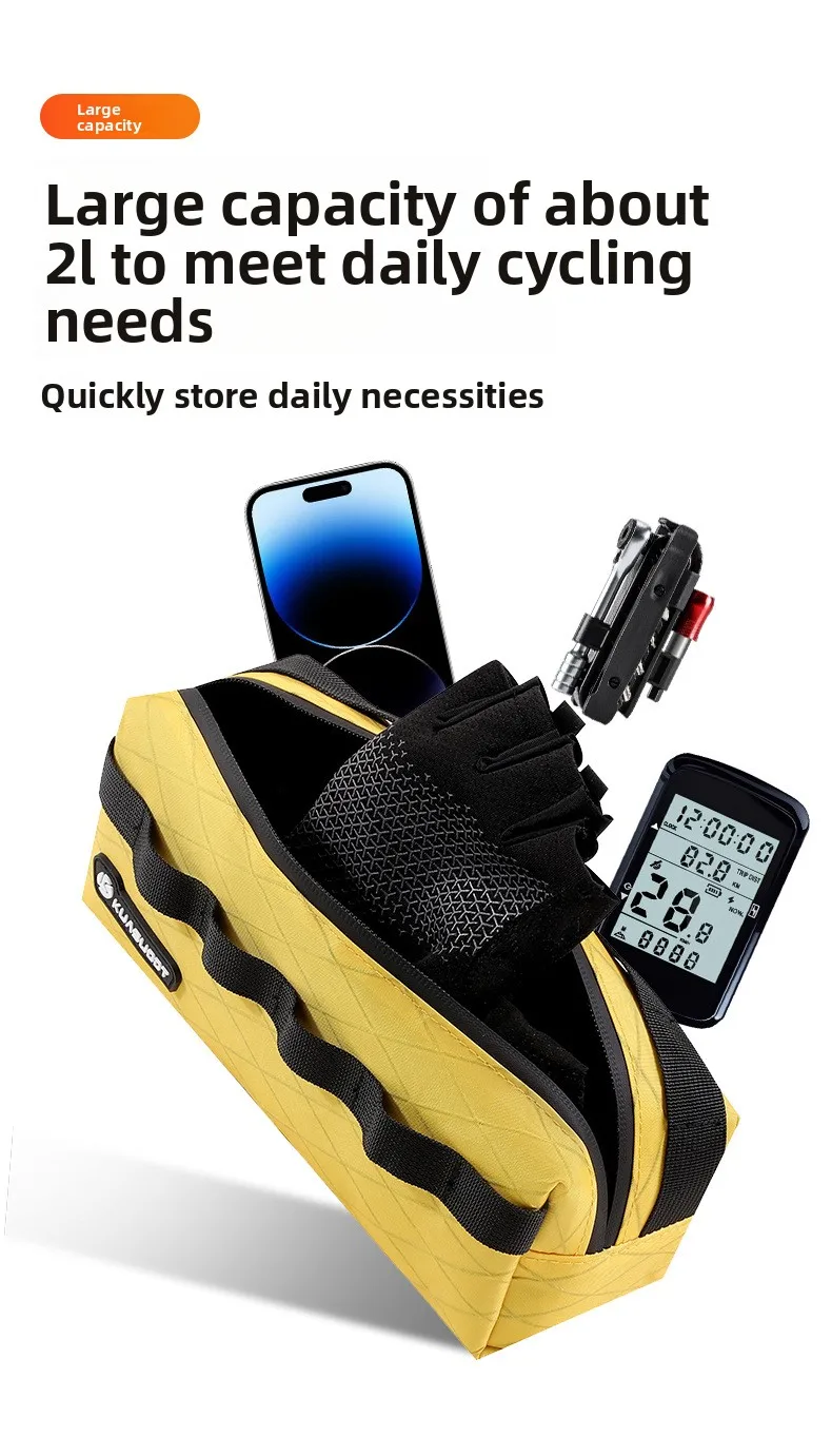 Waterproof Bicycle Handlebar Bag Large Capacity Storage Pouch_voghion.com