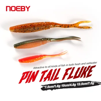 NOEBY 12.5cm 7.5g Pin Tail Fluke Fishing Soft Worms Lure , Soft Plastic Bass Lure Split Tail Bait – Soft Lure – view 2