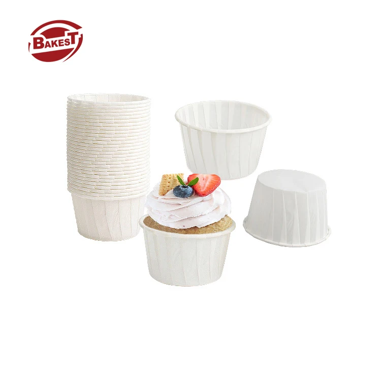 Beigu Disposable  Baking Cupcake Liners  High Temperature Resistant White Curling Muffin Cup Baking Paper Tray
