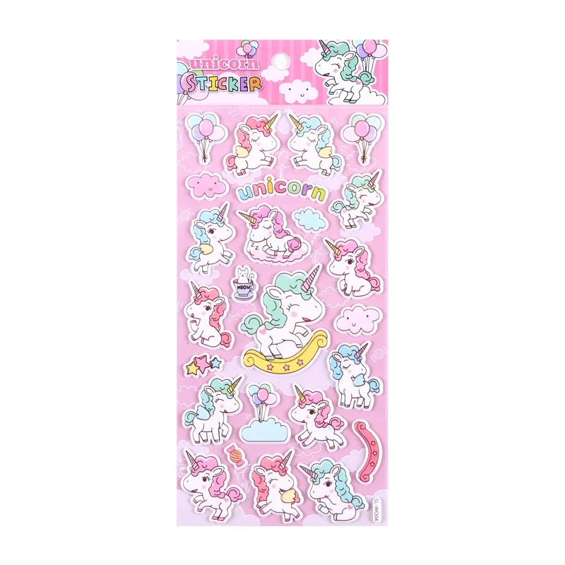 
SHANLE оптовая продажа, милый Единорог, пышная наклейка, Мультяшные животные, пенопластовая наклейка, Детские Канцелярские Декоративные наклейки 