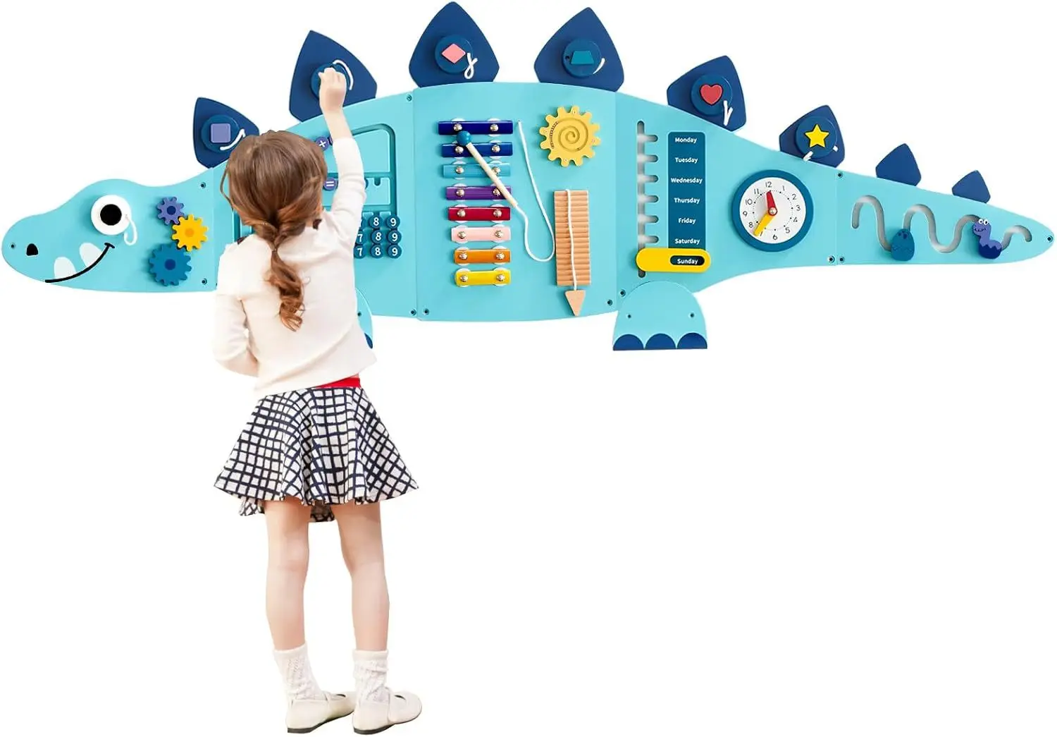 Montessori Sensory Wall Toy Activity Wall Panel Busy Board Wood Educational Toys for Toddlers Playroom & Daycare