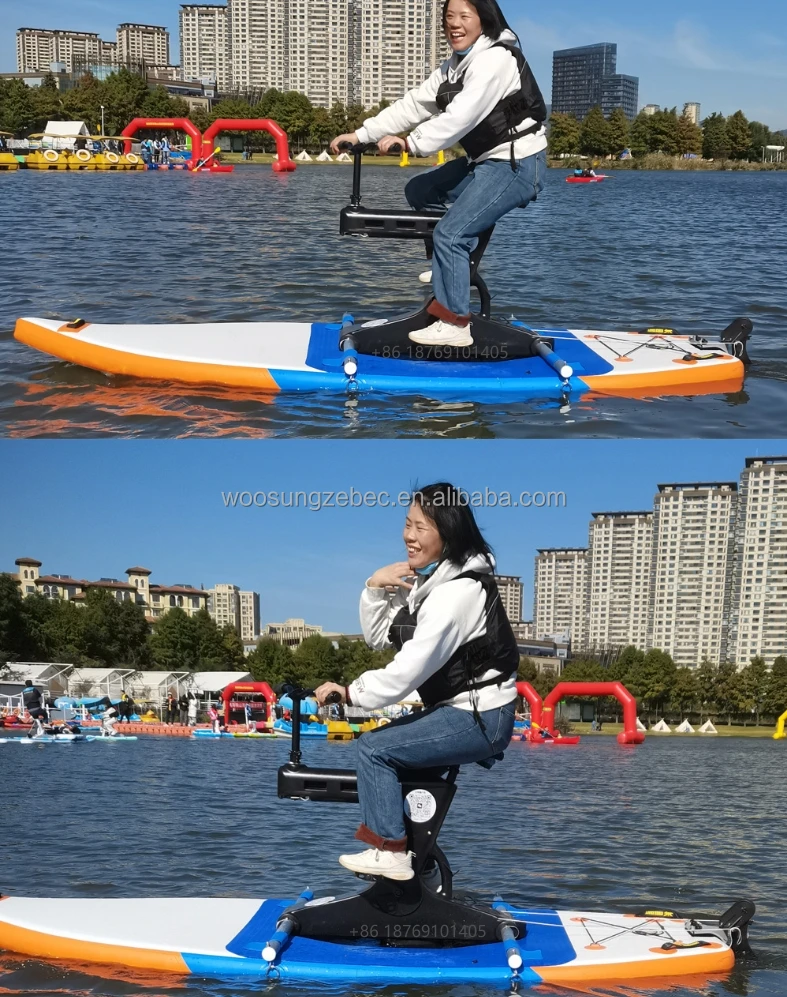 Inflatable Water River Sea Bike Swan Pedal Boat Tandem Bicycle Bike