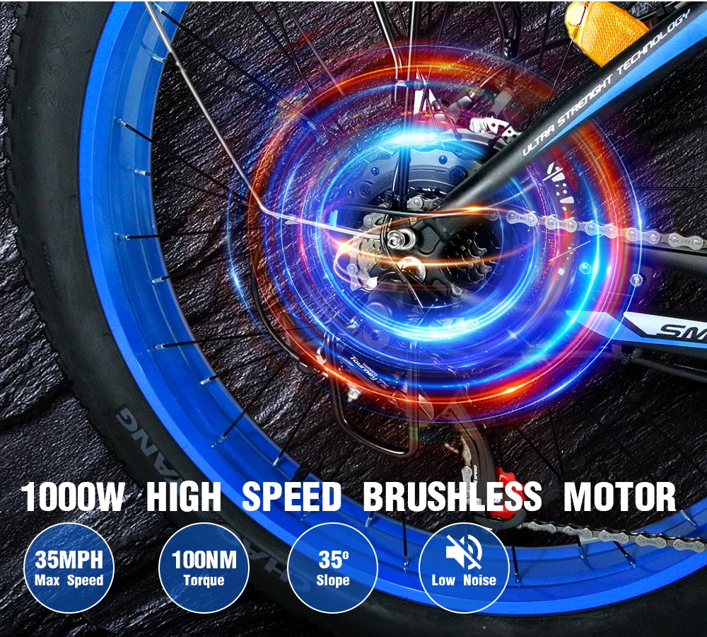 Wholesale 48v 1000w Dual Motor Big Power Bicycle Electric Fat Tire