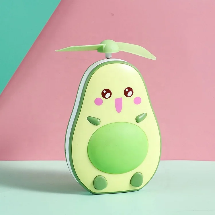 Avocado Small Usb Rechargeable Lamp Portable Lovely LED Night Light Makeup Mirror Mini Fan Lamp Promotional Gift 2020 New