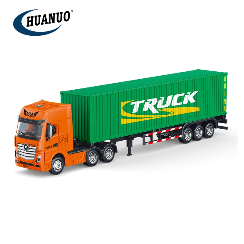 Modellino Camion Container In Lega 1:48 - Auto Giocattolo Collezionabile - Rimorchio Apribile