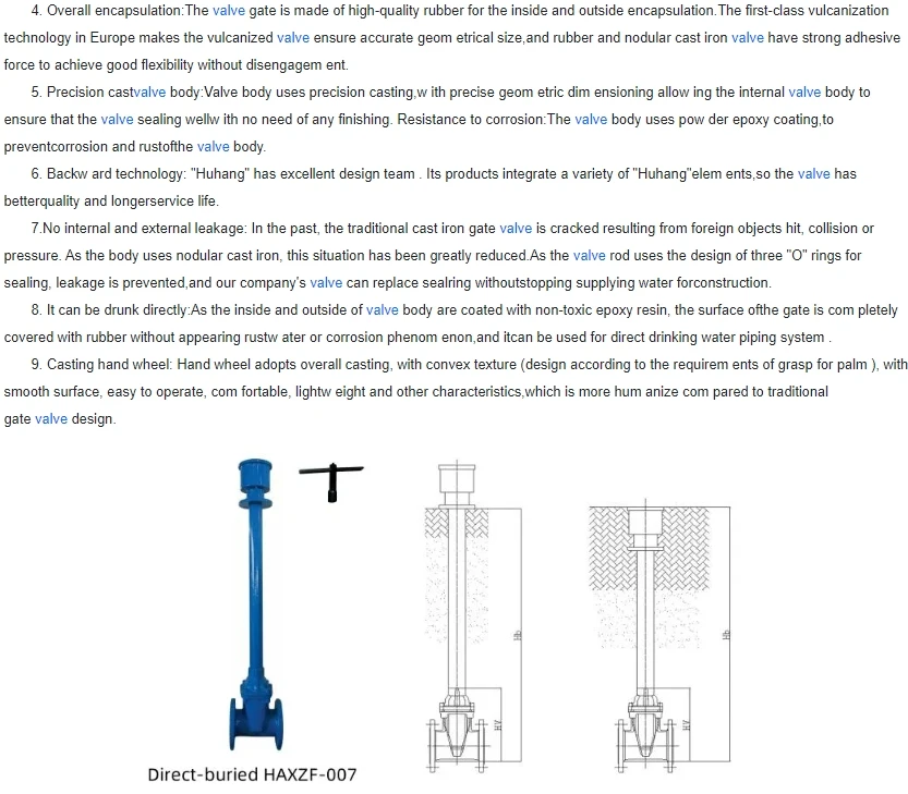 10 Inch DI Resilient Wedge Rising Stem Gate Valve with Long Extension Spindle Electric Power General Application Water Gas Media supplier