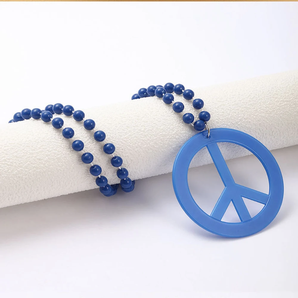 Hippie Mardi Gras Carnival Large Plastic Peace Symbol Pendant