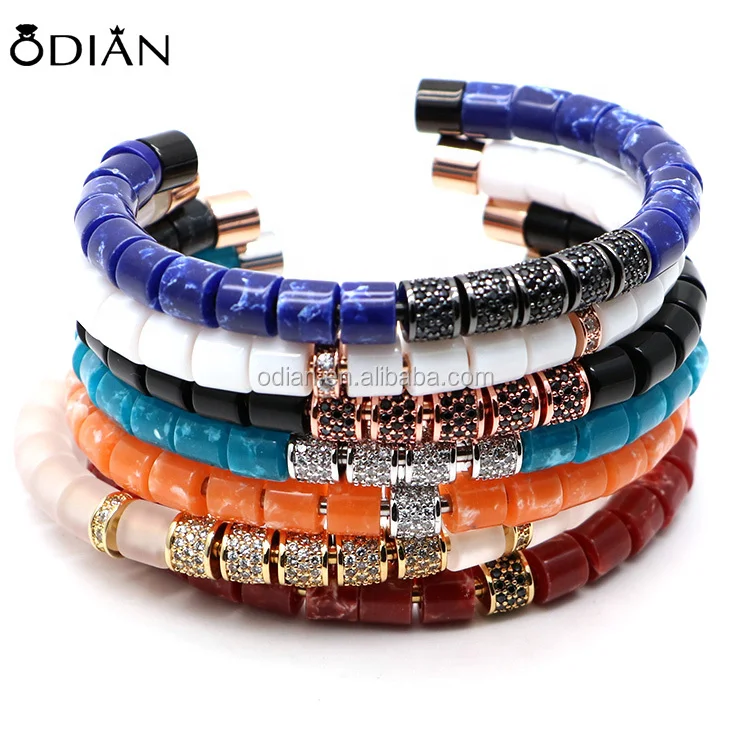 Anil Arjandas Natural White Stone Bangle Bracelet DIY