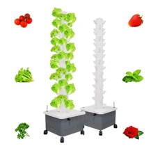 High Quality Small-Sized Aeroponic Hydroponic Vertical Tower System Agriculture Garden LED Light Motor Ventilation Indoor Use