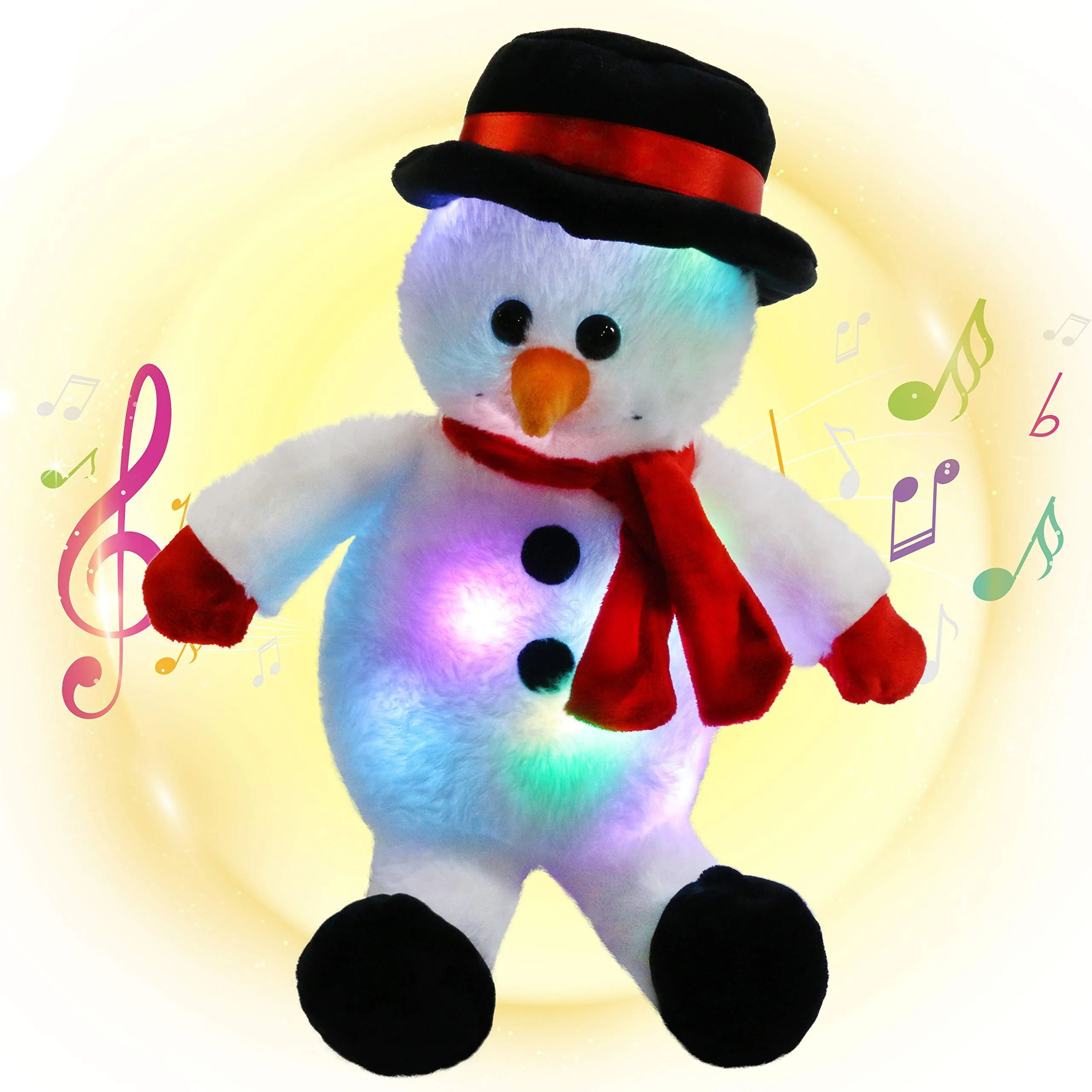 Christmas Snowman Light Up LED Children Plush Soft Toy 