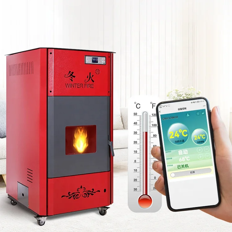 Wood Pellet Stove 10kW  Automatic Biomass Central Water Heating Fireplace Wood burner Pellet Boiler for Home Heating