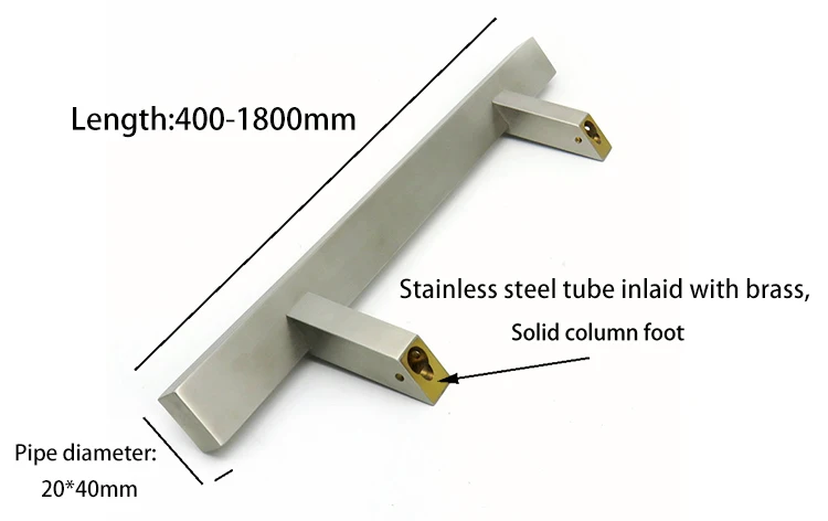 Handle 45 Degree Slanted Foot Column Inlaid With Aluminum Producers Customizable Size Hardware Custom Hand Glass Door Handle