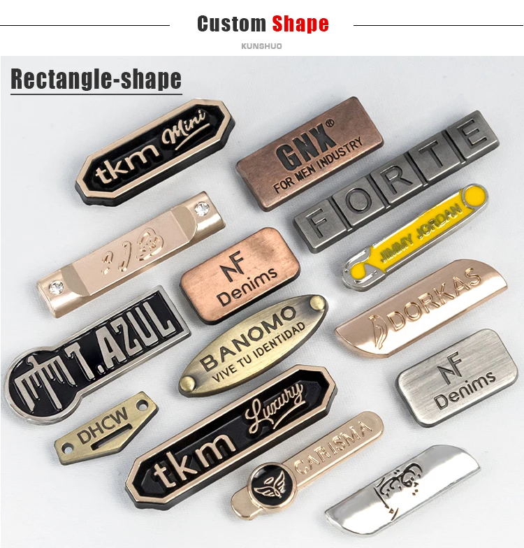 Newest Design Custom Garment Metal Brand Logo Metal Clothing Labels ...