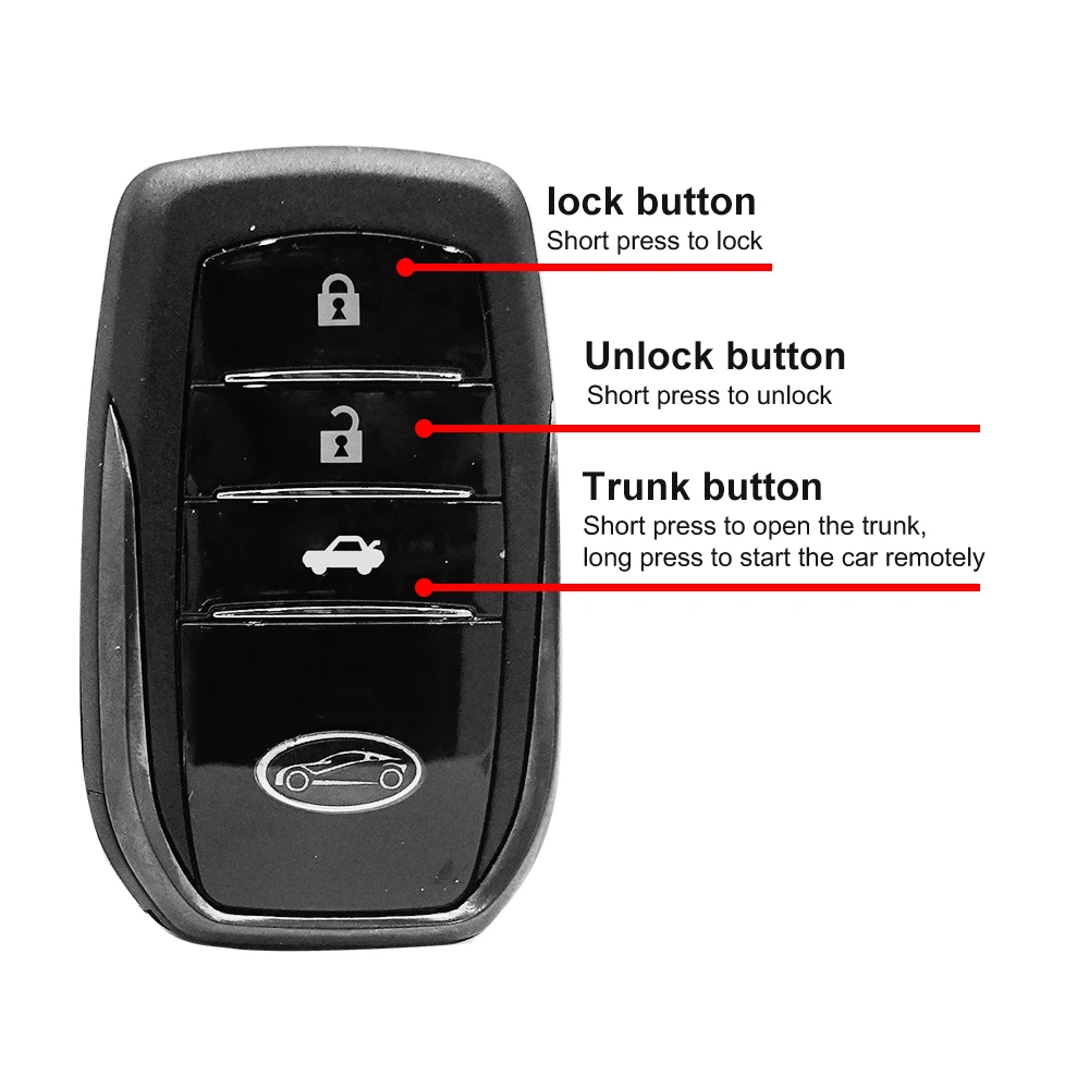 丰田普拉多和RAV4单向远程起动机的远程发动机启动和带无钥匙进入的汽车报警器