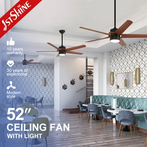 1stshine LED Ceiling Fan Orient Home 5 Plastic Blades OEM Downrod Decorative ABS Ceiling Fan With Light