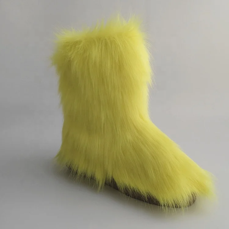 Wholesale Women's Colourful Furry Winter Faux Fur Boots